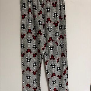 Disney Gray Pajama Bottoms with Red and Black Mickey Design size XL